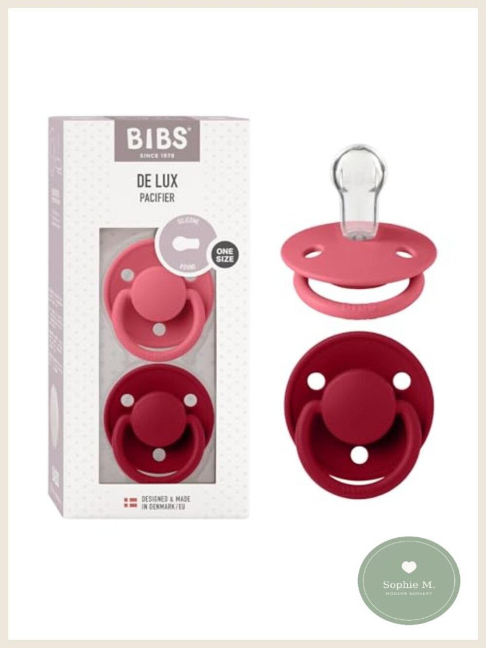 Silicone Baby Pacifiers 2 Pack Cherry Nipple BPA Free Soothers